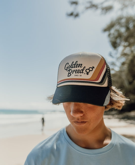 Retro Trucker Cap | Wash Black-Golden Breed