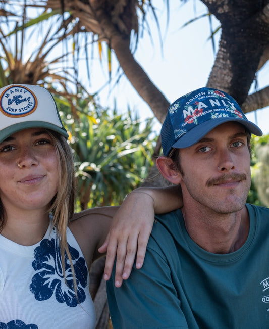 Manly Aloha Trucker Cap | Dark Denim