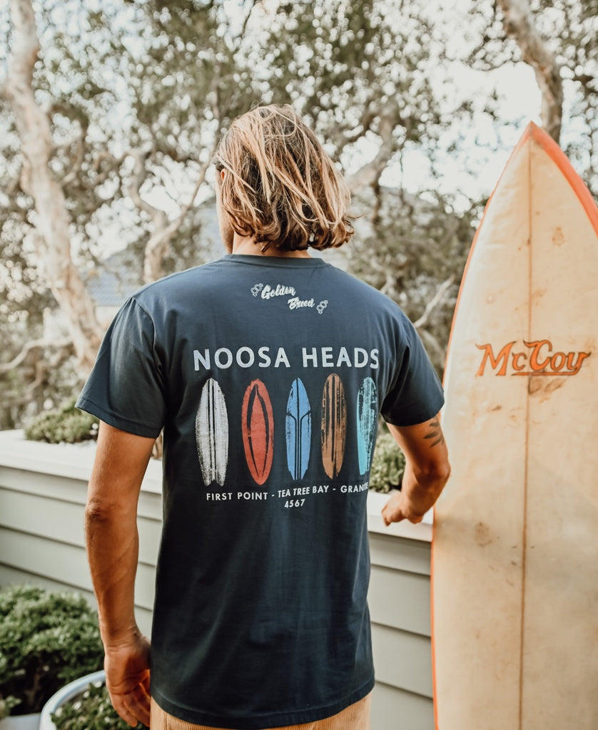 Noosa Boards Tee | Navy-Golden Breed