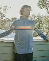 Golden Breed Long Island 1/4 Zip Rag Top | Navy Marle - Sweatshirts