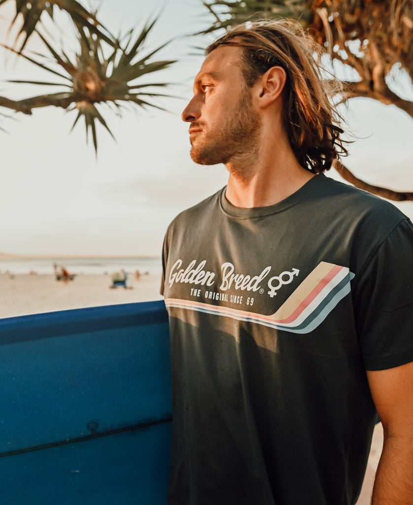 Retro Tee | Navy-Golden Breed