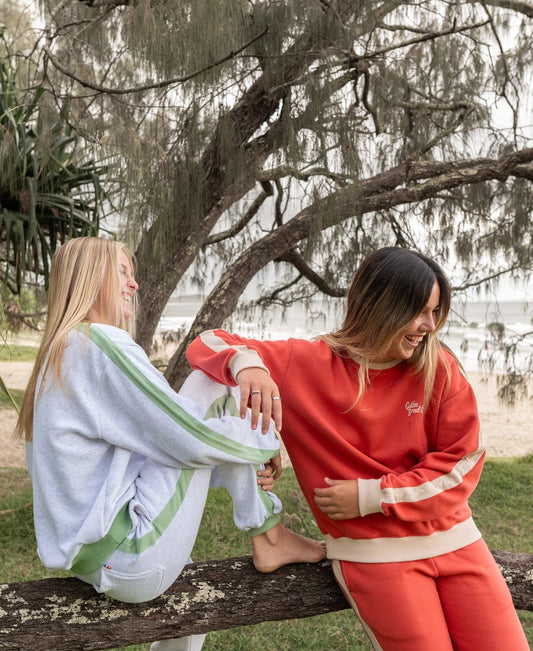 Koby Ringer Sweat | White Misty/Moss