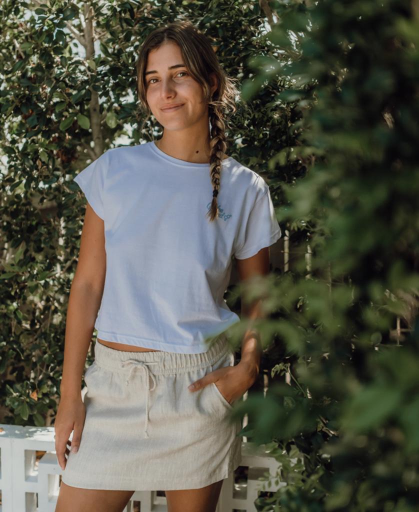 Gigi Linen Mini Skirt | Natural