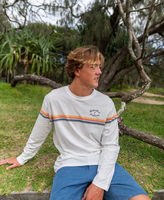 California LS Tee | Off White-Golden Breed