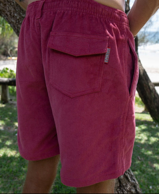Floyd Cord Elastic Walkshort | Scarlet