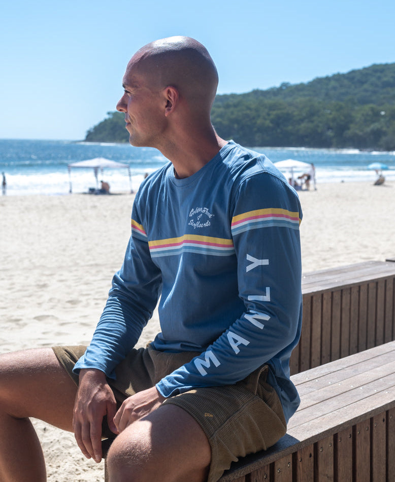 Manly Cali Long Sleeve Tee | Blue