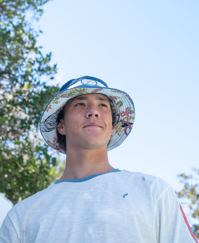Golden Breed Nathan Terry Bucket Hat | Navy/Cream - Bucket Hats