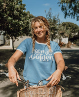 Golden Breed Stay Golden Ringer | Azure - T-Shirts