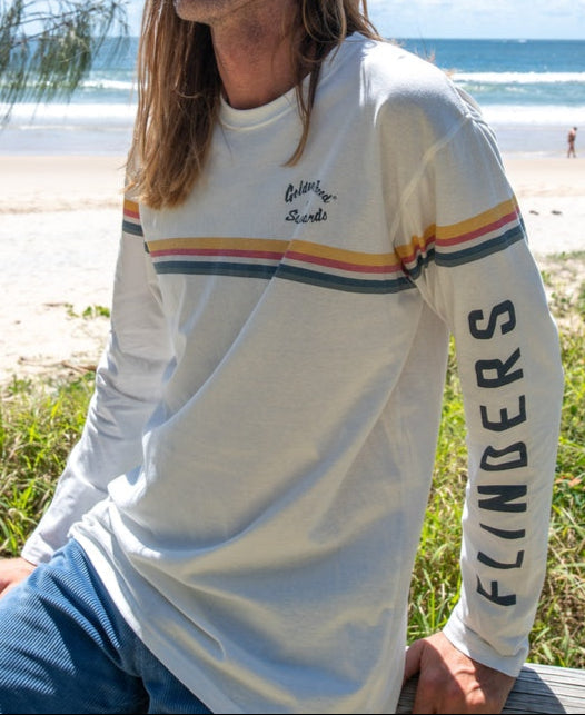 Flinders Cali LS Tee | Off White-Golden Breed