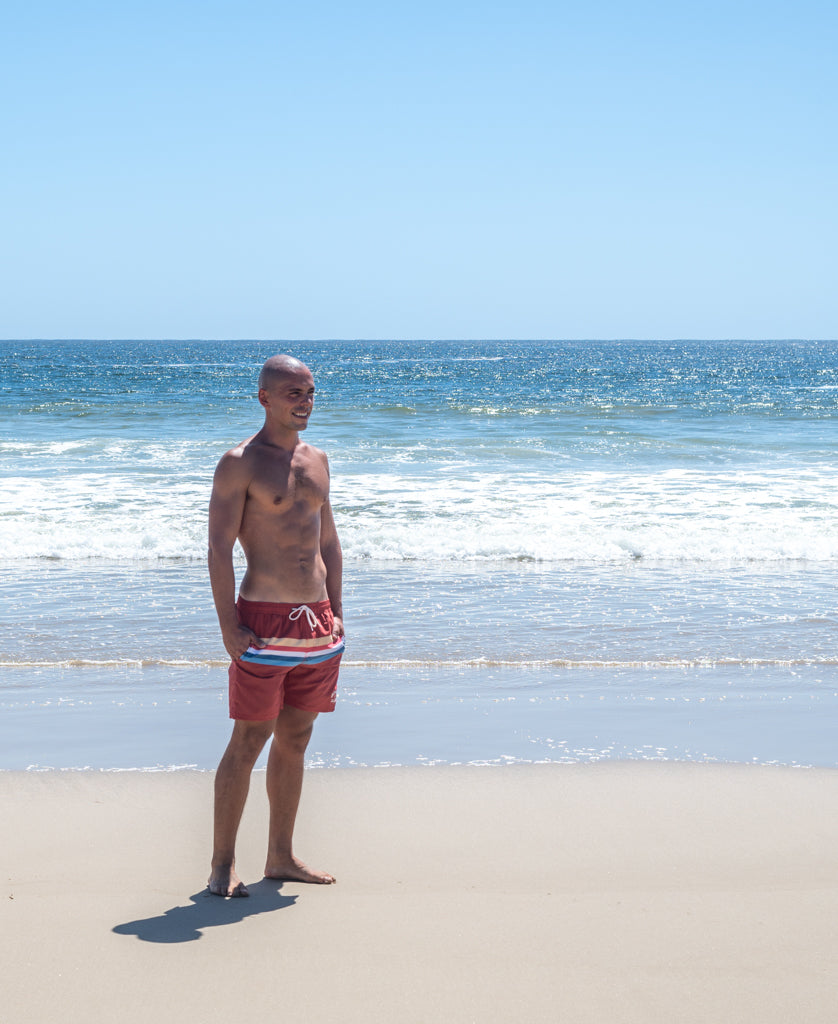 Golden Breed GoJo Elastic Waist Boardie | Wash Red - Boardshorts