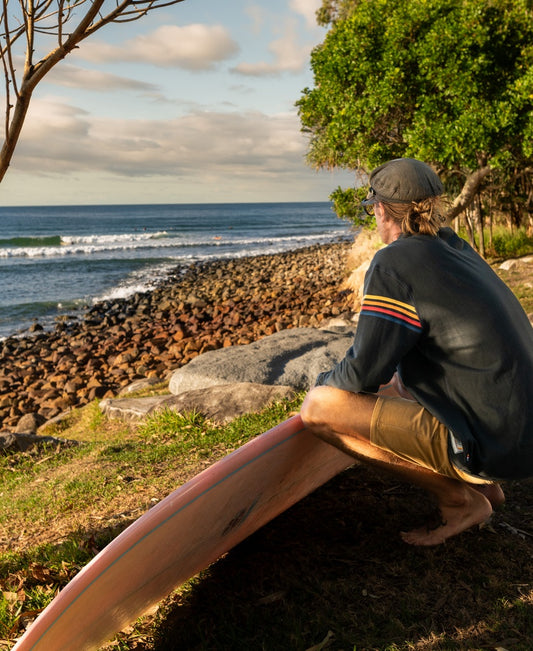 Fort 1/4 Zip Sweater | Wash Black-Golden Breed