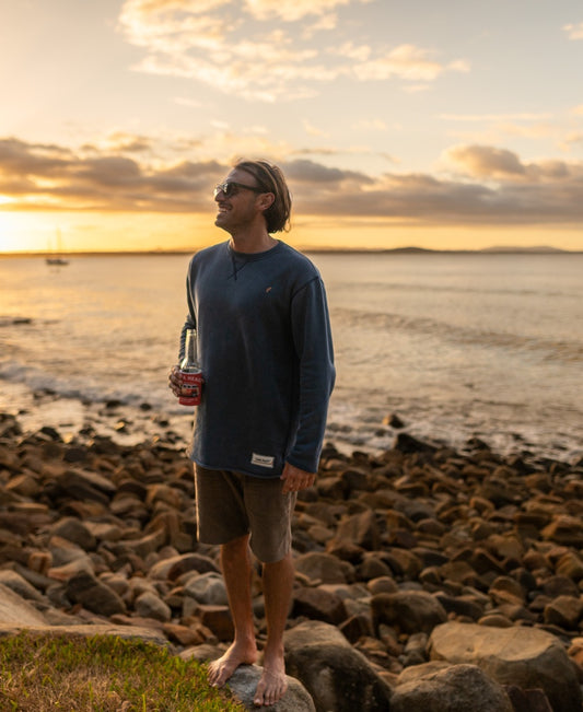 Rev Sweater | Vintage Navy-Golden Breed