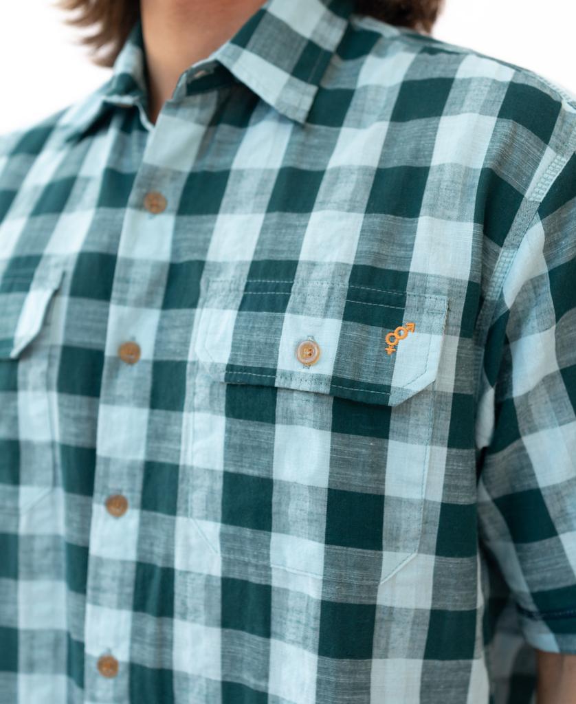 Jake Short Sleeve Shirt | Blue Check - Golden Breed