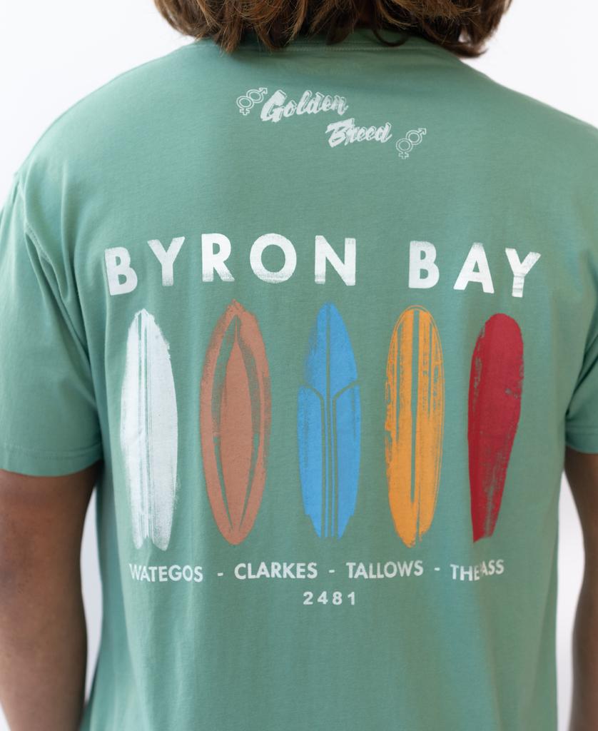 Byron Boards Tee | Surf Green - Golden Breed