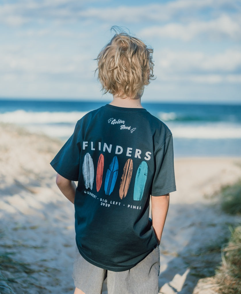 Flinders Boards Boys Tee | Navy