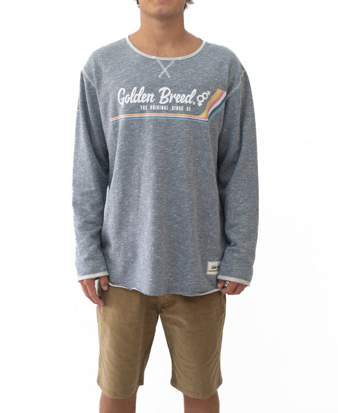 Golden Breed Retro Rag Top | Navy Marle - Sweatshirts