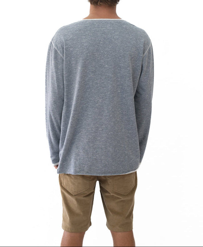Golden Breed Retro Rag Top | Navy Marle - Sweatshirts