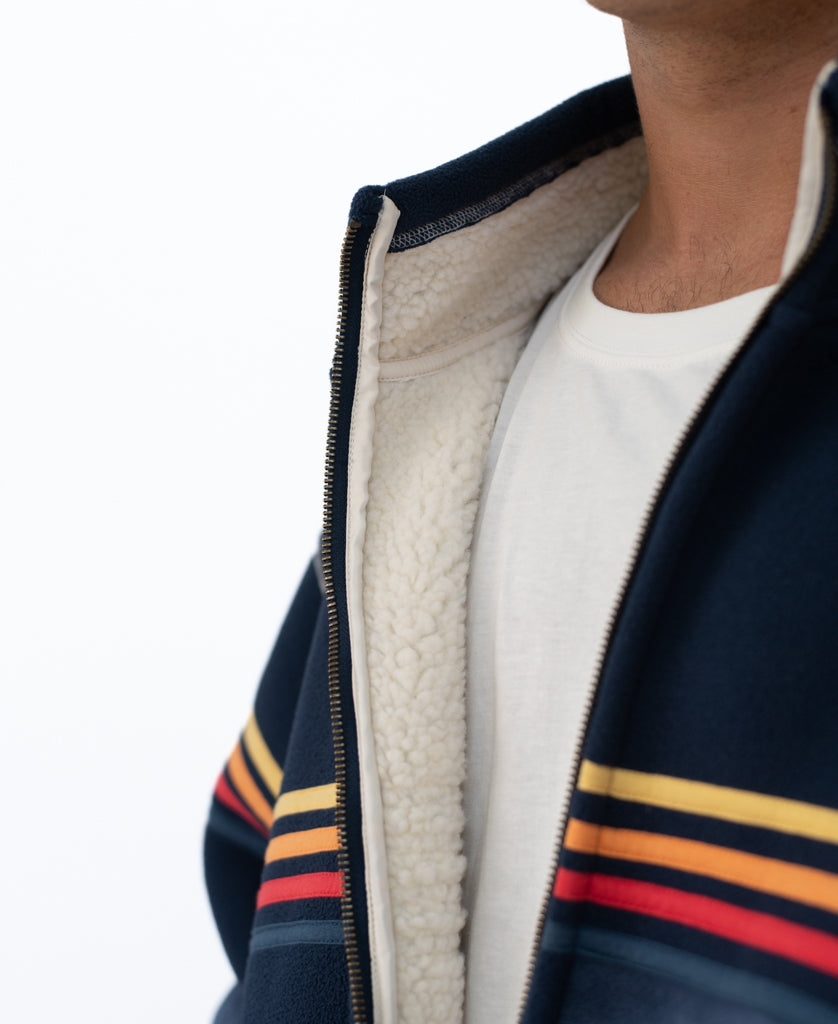 Golden Breed Reef Bonded Sherpa Jacket | Navy - Coats & Jackets