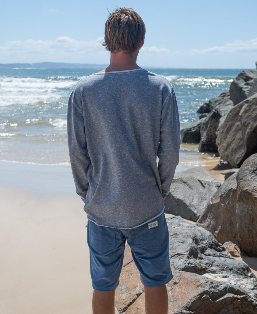 Golden Breed Retro Rag Top | Navy Marle - Sweatshirts
