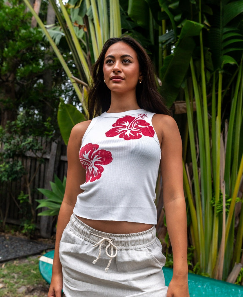 Rosa Hibiscus Tank | Wash Red