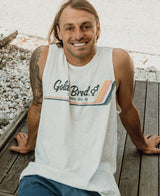 Retro Muscle Tank | Off White-Golden Breed