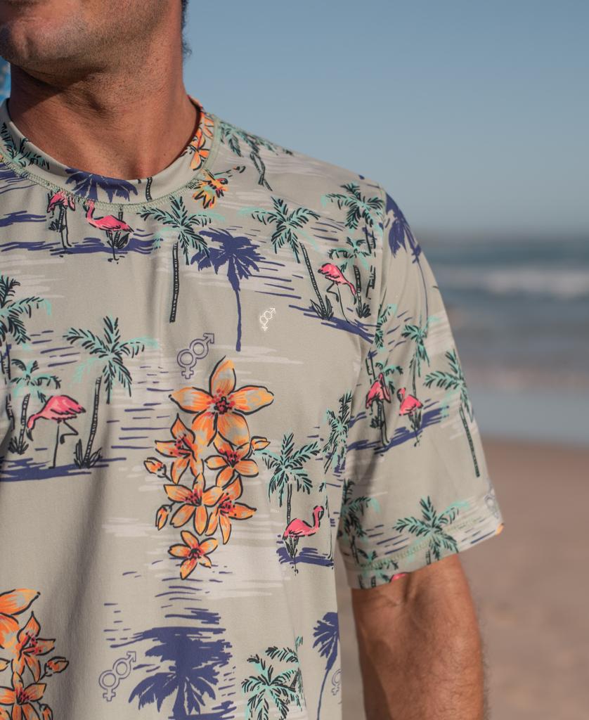 Flamingos S/S Rash Shirt | Sage