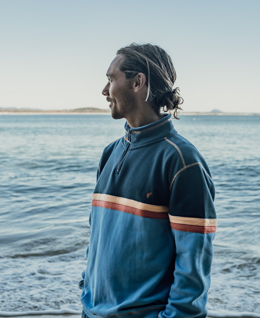 Fleece 1/4 Zip Top | Azure Blue