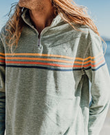 Golden Breed Long Island 1/4 Zip Rag Top | Surf Green Marle - Sweatshirts