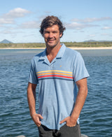 Golden Breed Long Island Terry Polo | Azure Blue - Polos