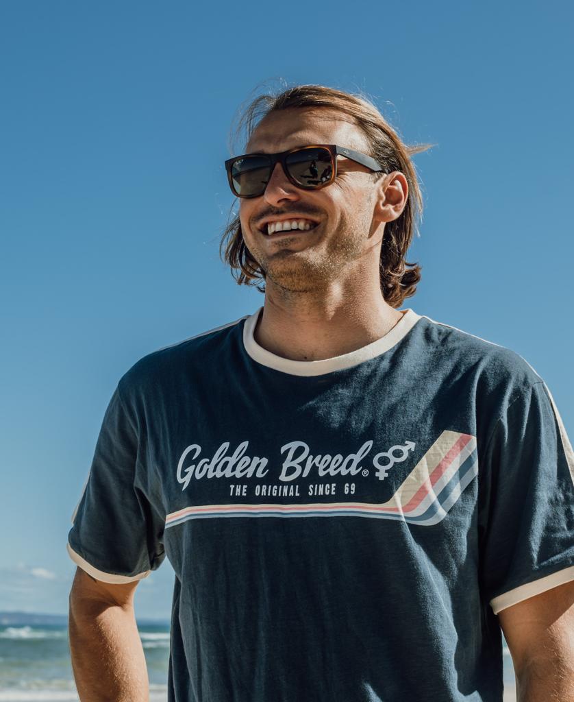 Retro Ringer Tee | Navy-Golden Breed