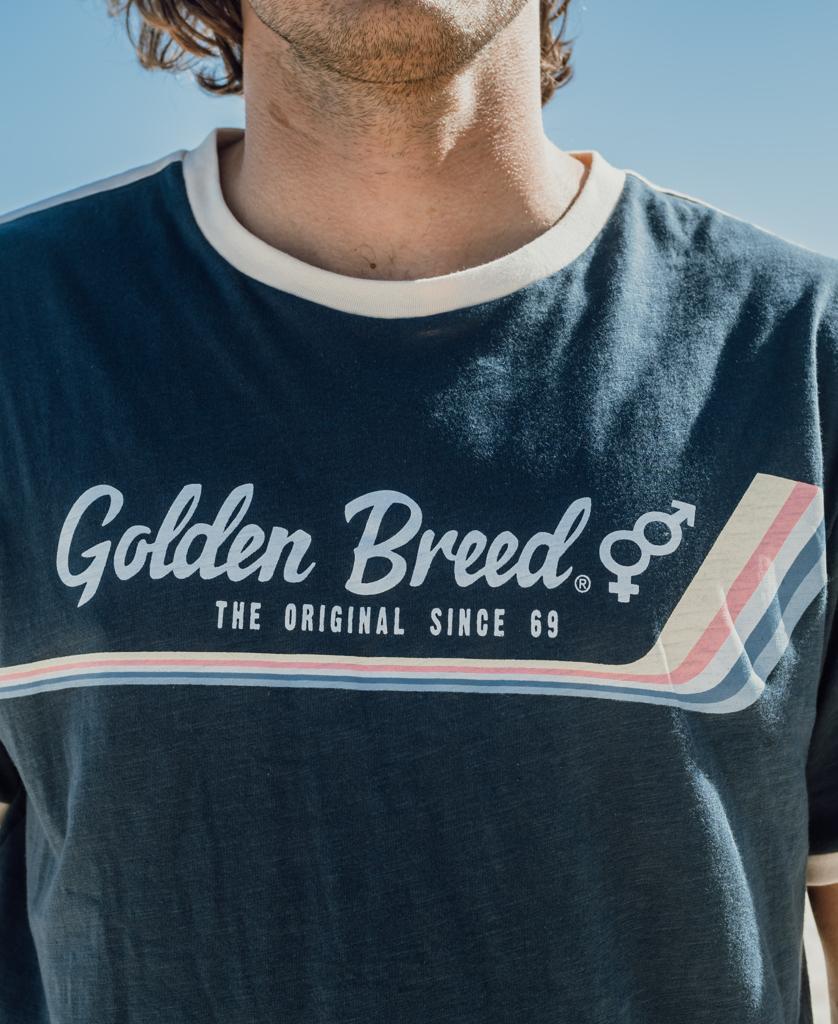 Retro Ringer Tee | Navy-Golden Breed