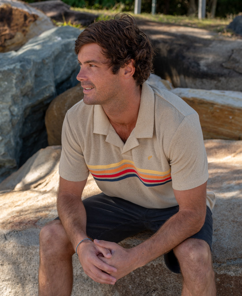 Golden Breed Long Island Terry Polo | Mocha - Polos