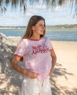 Golden Breed Stay Golden Ringer | Baby Pink/Wash Red - T-Shirts