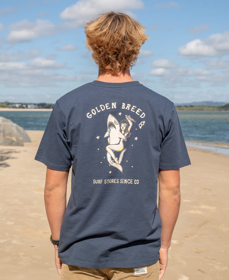 Golden Breed Shark Girl Gen2 Tee | Navy - T-Shirts
