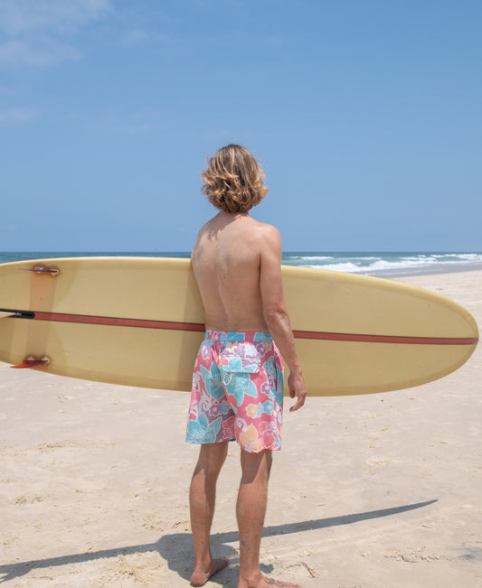 Batik Elastic Waist Boardie | Rose