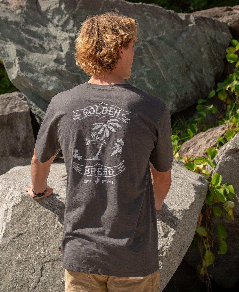 Golden Breed Surf Gang Tee | Wash Black - T-Shirts