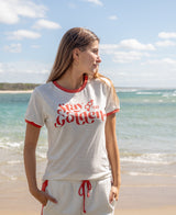 Golden Breed Stay Golden Ringer | Off White/Wash Red - T-Shirts