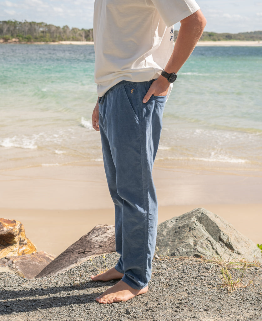 Golden Breed Fred Stretch Cord Pant | Blue Mist - Trousers