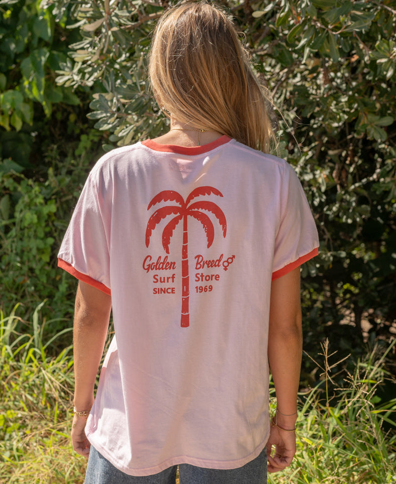 Golden Breed Palm Loco Retro | Baby Pink/Wash Red - T-Shirts