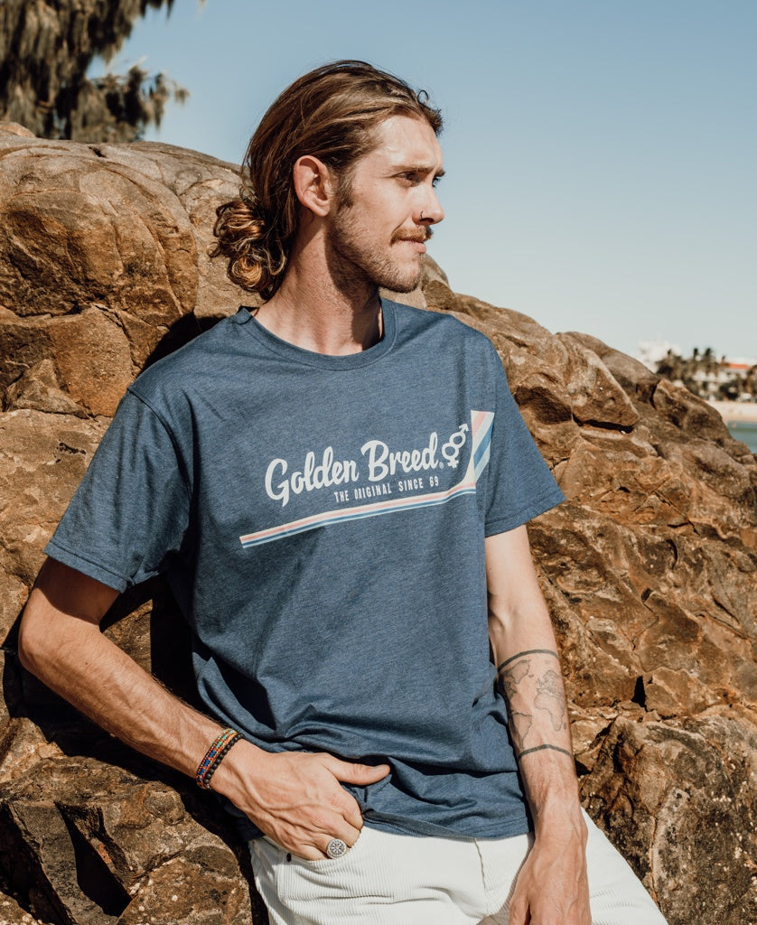 Deluxe Retro Surf Tee | Navy Marle-Golden Breed
