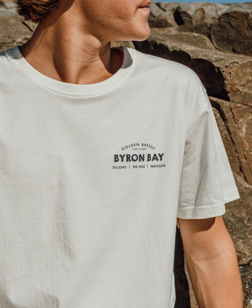 Byron Old School Tee | Off White-Golden Breed