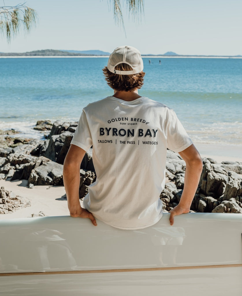 Byron Old School Tee | Off White-Golden Breed