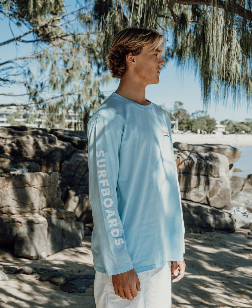 Gordon & Smith G&S Surfboards Comp LS Tee | Turquoise - T-Shirts
