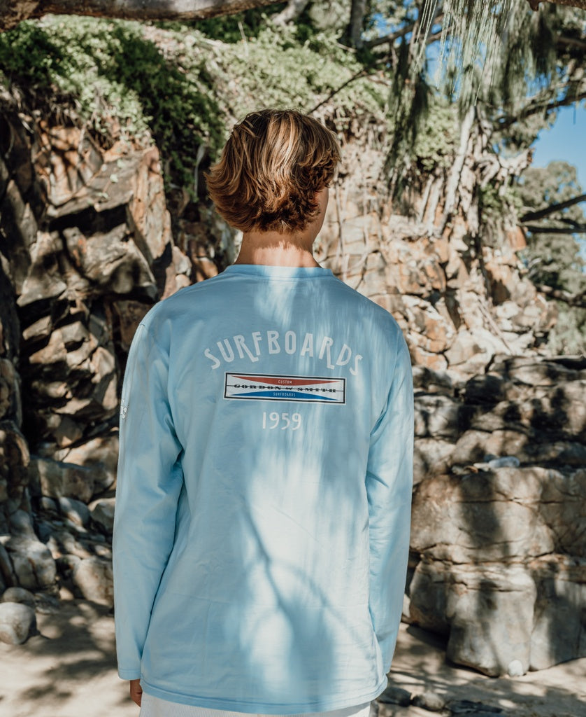Gordon & Smith G&S Surfboards Comp LS Tee | Turquoise - T-Shirts