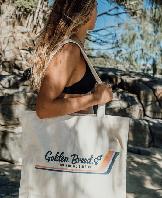 Canvas Beach Bag Retro | Natural