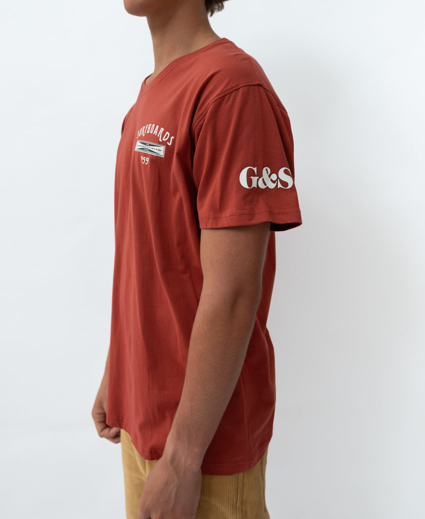 Gordon & Smith G&S Surfboards Tee | True Red - T-Shirts