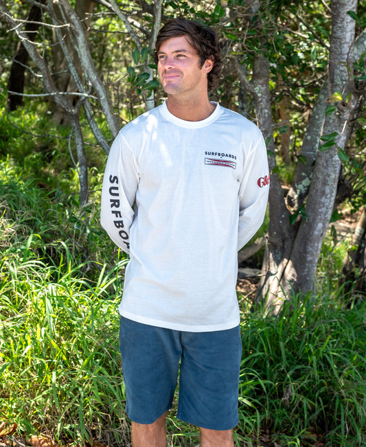 G&S Surfboard Comp LS Tee | Off White