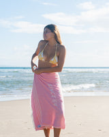 Golden Breed Ella Triangle Top Hibiscus | Lemon/Off White - Classic Bikinis