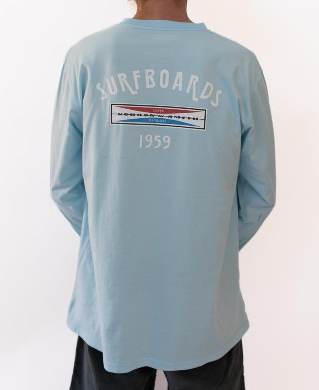 Gordon & Smith G&S Surfboards Comp LS Tee | Turquoise - T-Shirts