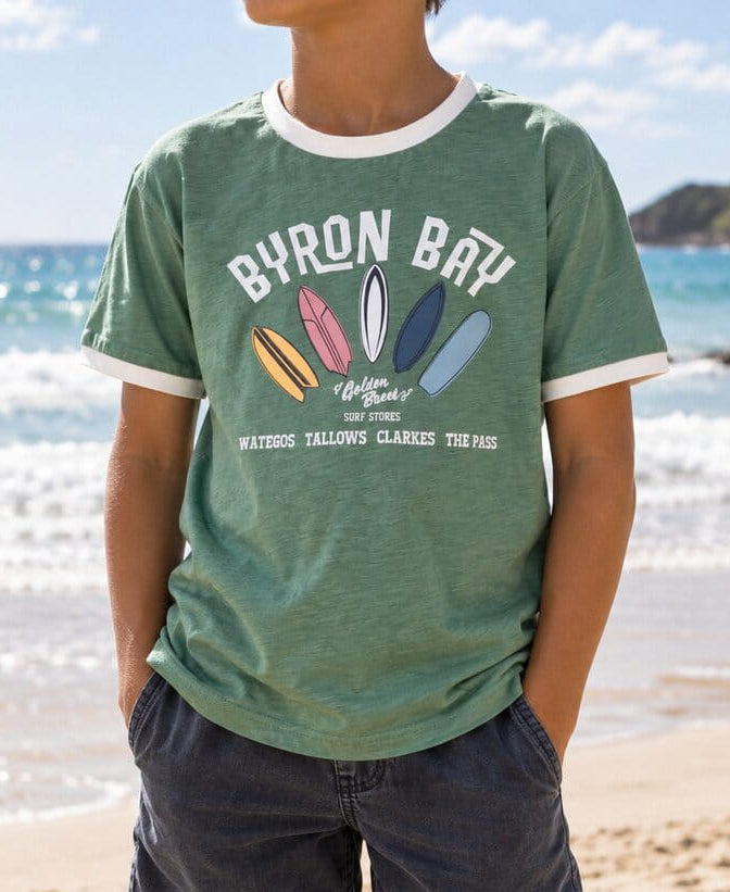Golden Breed Byron Smurf Kids Tee | Leaf Green - T-Shirts